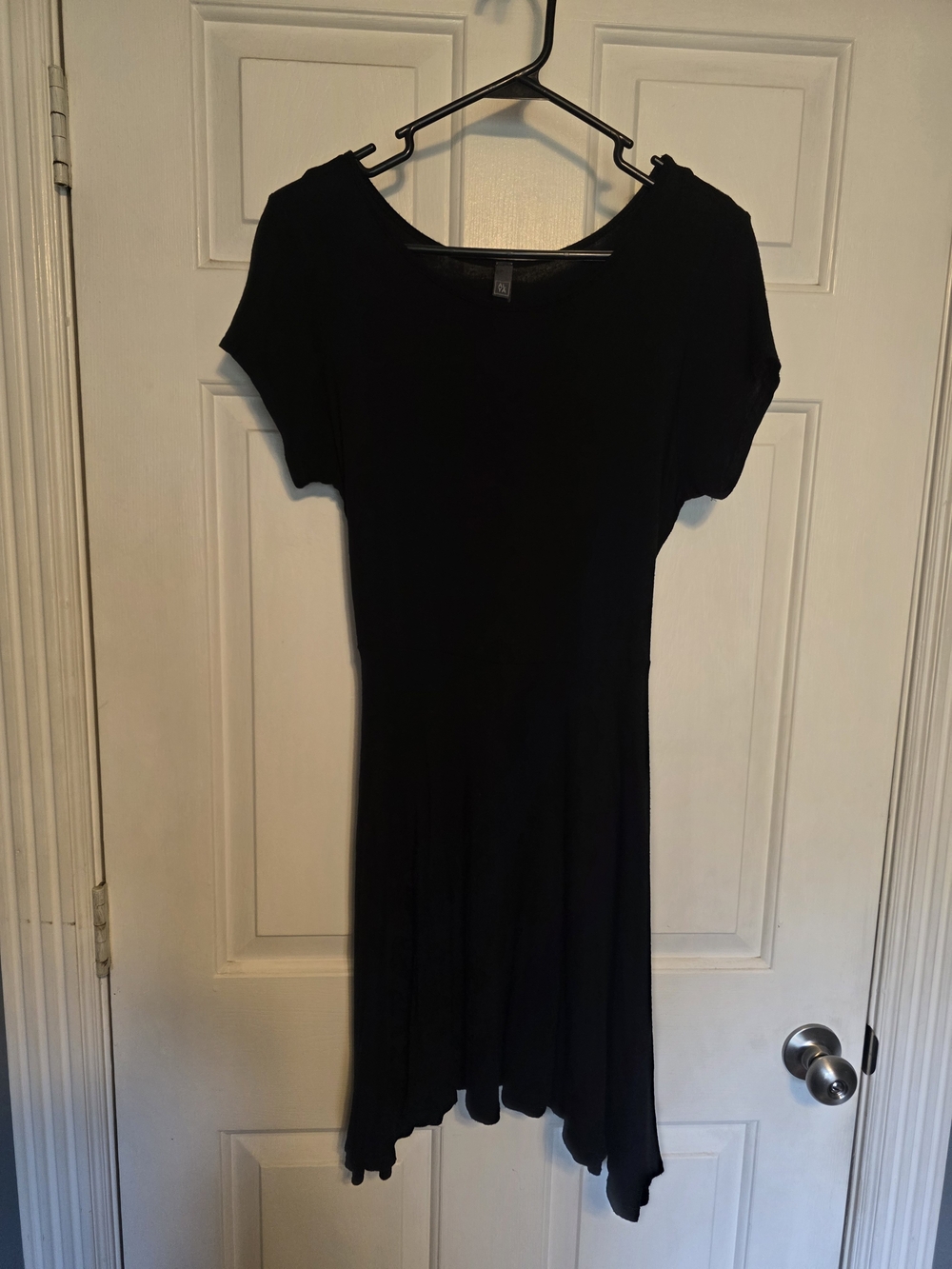 Alya Black Short-Sleeve A-Line Dress